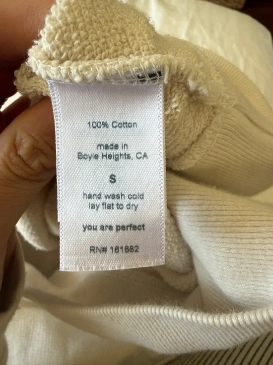 perfectwhitetee Rebecca Relaxed Cream Short-Sleeve Crew Sweatshirt - Picture 8 of 10